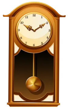an old clock with a pendulum on it