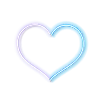 a heart shaped neon sign on a white background