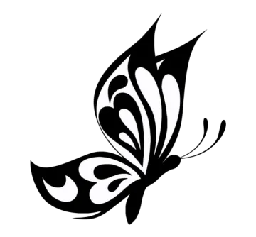 a black and white butterfly tattoo