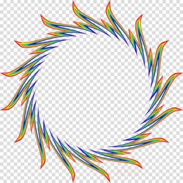 a circle of colored lines on a transparent background