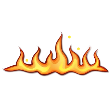a fire flame on a white background