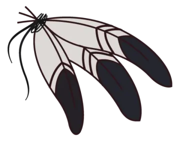 a drawing of an indian feather
