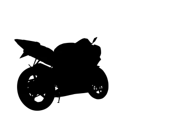 a silhouette of a motorcycle on a white background