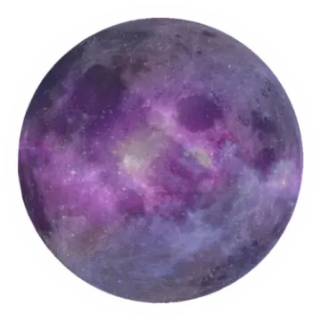 a purple moon with stars in the background