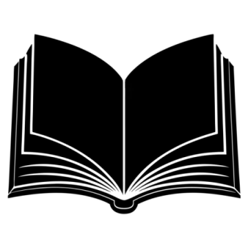 an open book on a white background