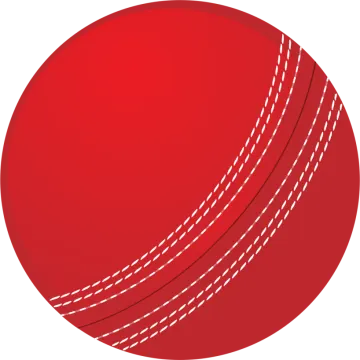 a red cricket ball with stitchs