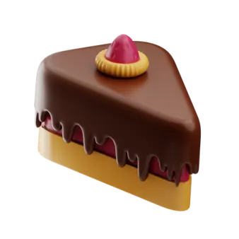 a piece of chocolate on a white background