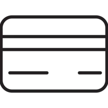a black and white credit card icon