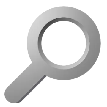 a magnized icon with a white background