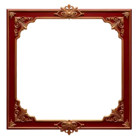 a red and gold frame