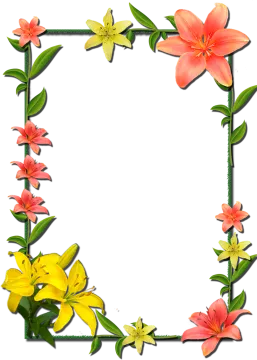 a picture frame with flowers and leaves