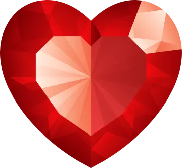 a red heart with a white background