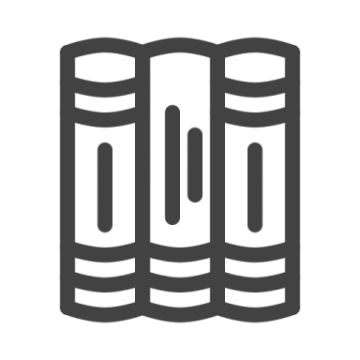a black and white icon of two books