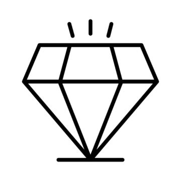a black and white diamond icon