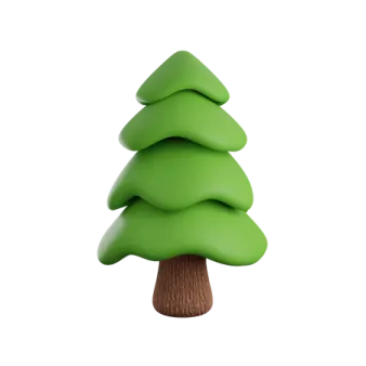 a green christmas tree on a white background