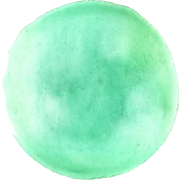 a green circle painted with watercolor