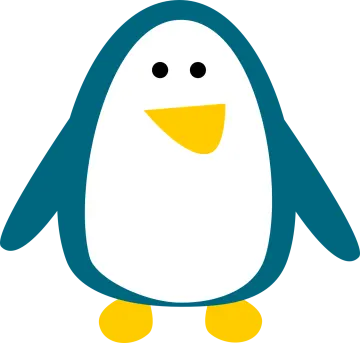a blue penguin with yellow feet