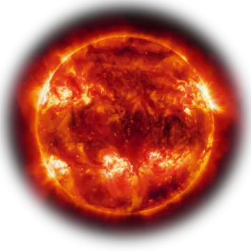 an image of the sun in a circle
