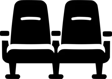 a black and white image of two chairs