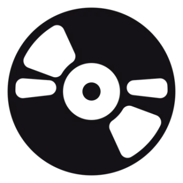 a black and white image of a disc