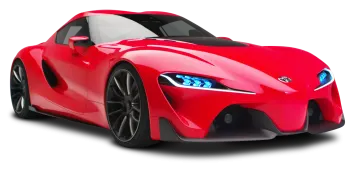 a red sports car on a white background