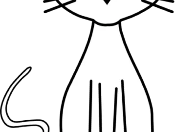 a black and white drawing of a cat