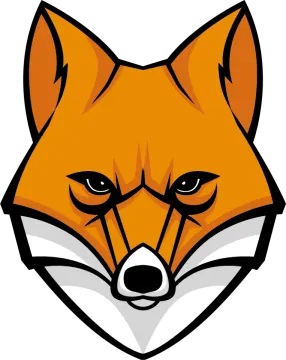 an orange fox head with a white background