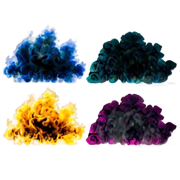 four different colored smokes on a white background