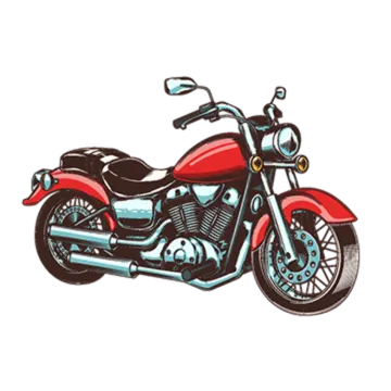 a red motorcycle on a white background