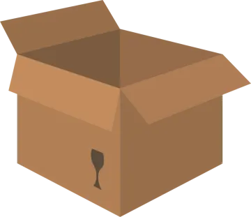 a brown box with a hole in it