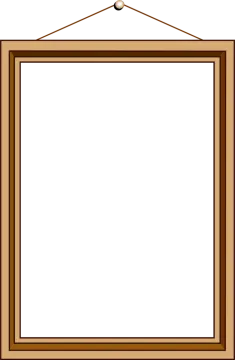 a wooden frame hanging on a wall