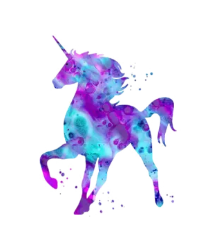 a watercolor painting of a unicorn