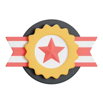 a badge with a star on it