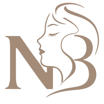 a woman's profile with the letter n