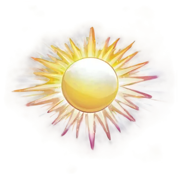 a drawing of a sun on a white background