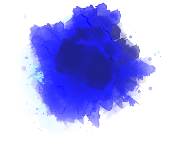 a blue ink spot on a white background