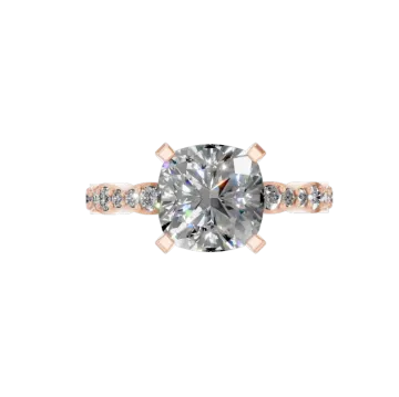 a diamond engagement ring with diamonds on the band
