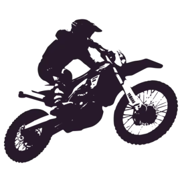 a silhouette of a person on a dirt bike