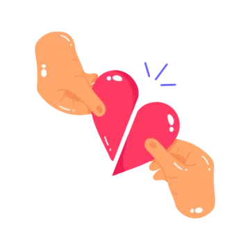 a pair of hands holding a broken heart