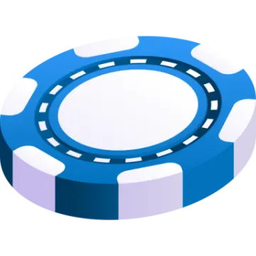 a blue and white poker chip
