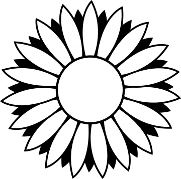a black and white flower
