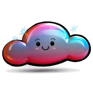 a rainbow colored cloud with a smiling face
