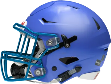 a blue football helmet on a white background