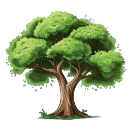 a tree with green leaves on it