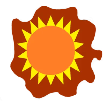 the sun on a white background