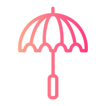 a pink umbrella with a white background