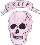 a skull with the word creep on it
