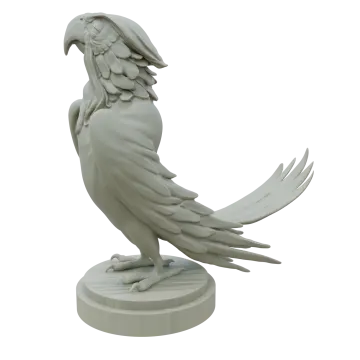a statue of a bird on a pedestal