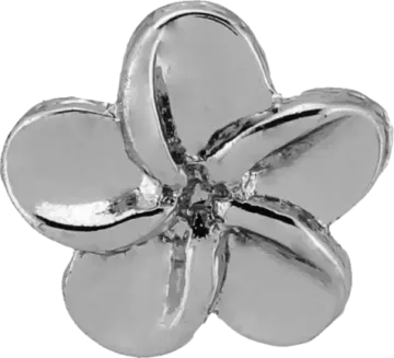 a silver flower on a white background