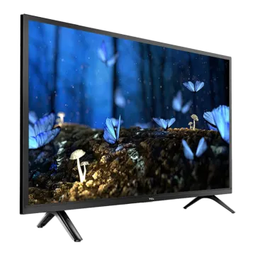 a tv with butterflies on the screen